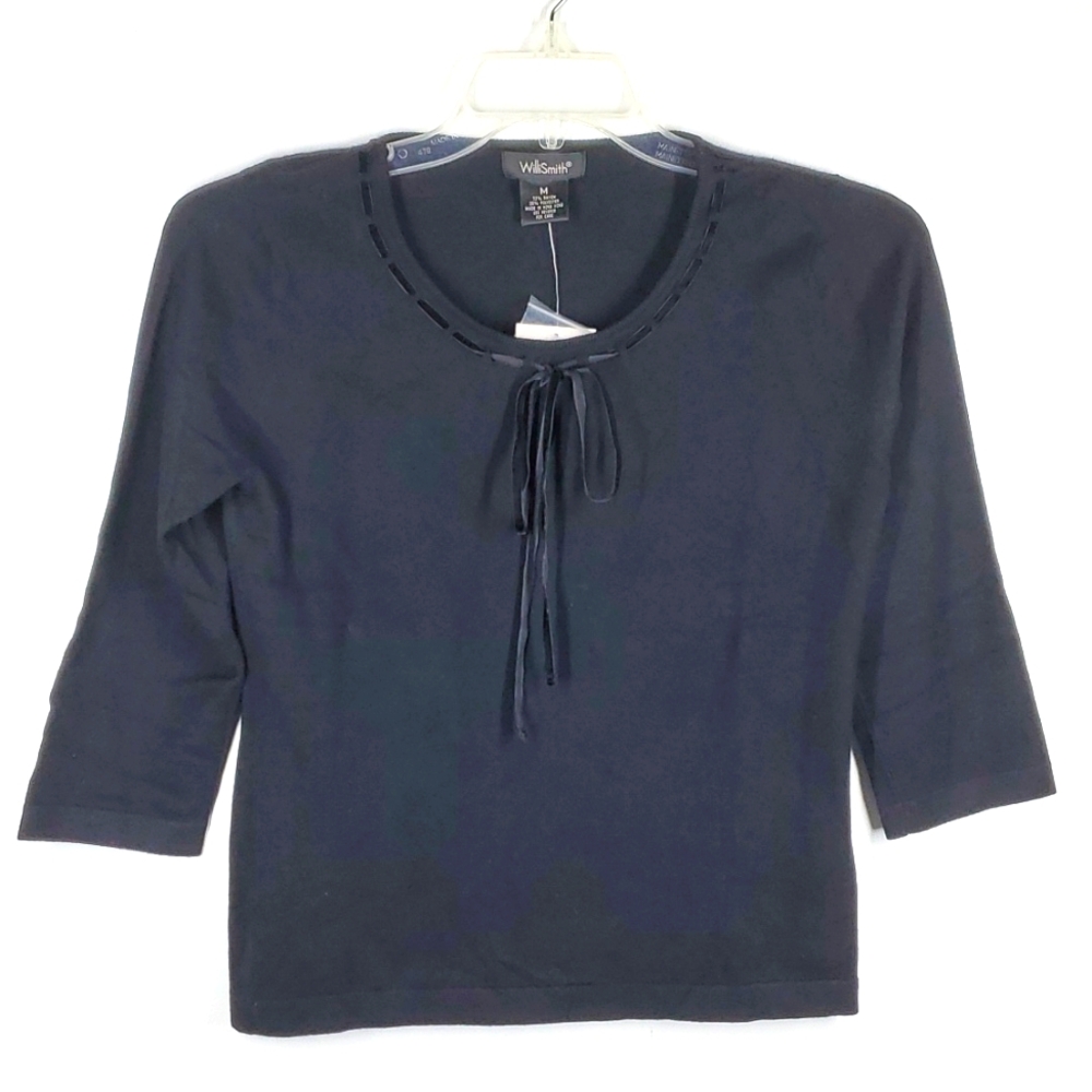 Willi Smith Thin Knit ¾ Length Sleeve Top NWT M